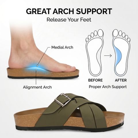 CLERKSVILLE Men Slip-On Open Toe Casual Sandal (White, 9) - Image 8