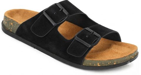 QADAM Men Casual Sandal (Black, Tan , 9) - Image 7