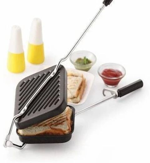 Flawless Premium Non-Stick Aluminium Grill Sandwich Toaster/Sandwich Maker/Gas Toaster/Gas Griller/Griller/Bread Griller/Instant Toaster Maker Grill Sandwich Maker (Black) - Image 8