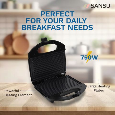 Sansui Primo Grill Sandwich Maker (Black) - Image 6