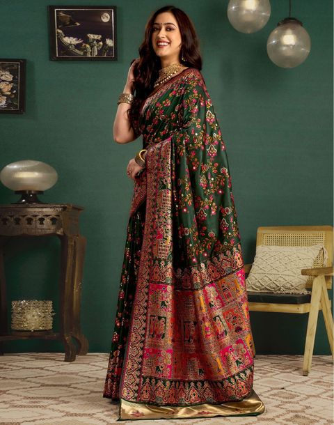 Satrani Woven Banarasi Pure Silk Saree (Multicolor) - Image 6
