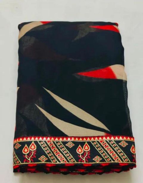 charmie designer Printed, Woven Bandhani Georgette Saree (Multicolor) - Image 3