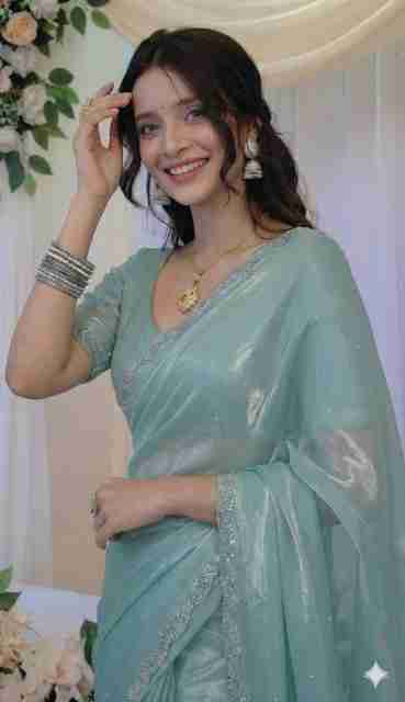 SPIRISA ETHINICS Blue Silk Blend Saree - Image 3