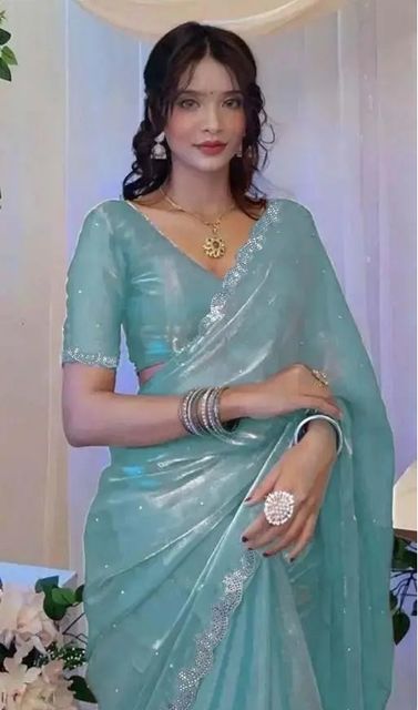 SPIRISA ETHINICS Blue Silk Blend Saree - Image 5