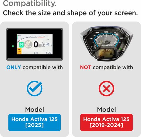 spartan shield Screen Guard for NEW 2025 HONDA ACTIVA 125 Bike, 9H TFT Instrument Cluster Protector, Anti Scratch, HD Clarity, Activa125 Display Speedometer Console Accessory [Not Tempered Glass] (Pack of 1) - Image 4