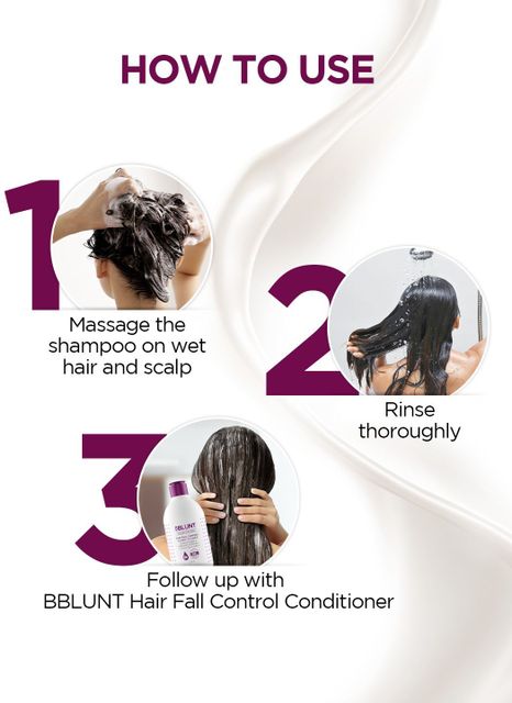 BBlunt Hair Fall Control Shampoo with Pea Protein & Caffeine, 300ml - Image 4
