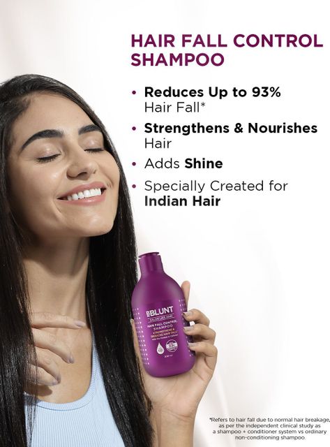 BBlunt Hair Fall Control Shampoo with Pea Protein & Caffeine, 300ml - Image 6