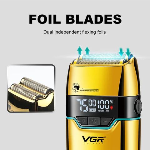 VGR V-350 Professional Foil Shaver with 7500RPMDC Motor Shaver For Men (Gold) - Image 4