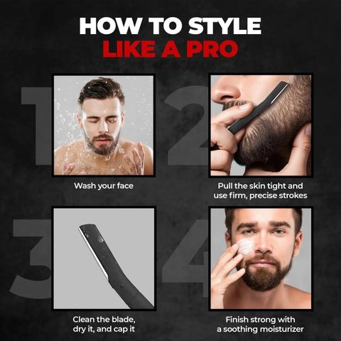 SKYLARQ Shaping Beard Face Razor | No Nicks & Cuts Sharp & Safe, Men (Pack of 2), Men (Pack of 2) - Image 8