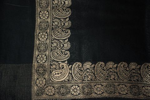 TUD Wool Self Design Women Shawl (Black) - Image 6
