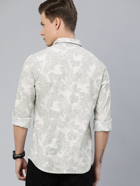 The Indian Garage Co. Men Slim Fit Printed Cut Away Collar Casual Shirt - Image 8