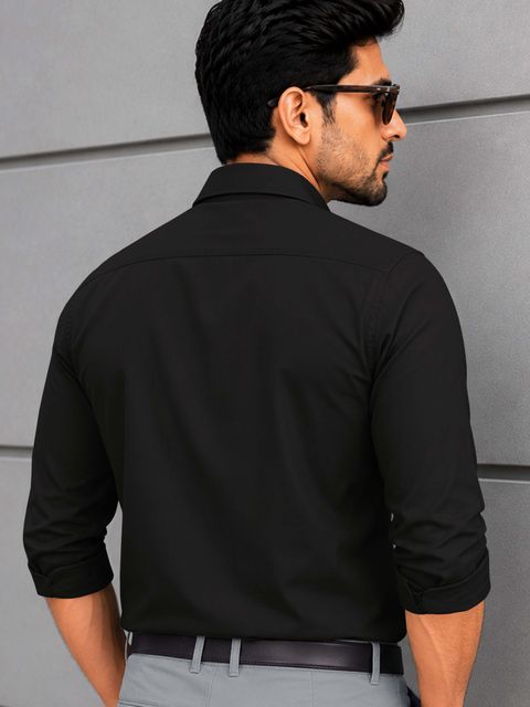 VeBNoR Men Regular Fit Solid Button Down Collar Formal Shirt - Image 6