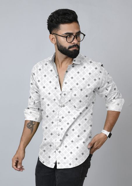 LAXMITRENDS Men Regular Fit Printed Cut Away Collar Casual Shirt - Image 8