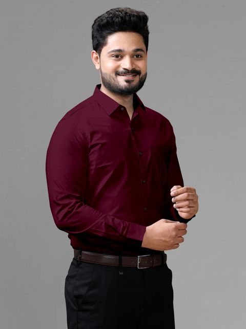 DHADUK Men Regular Fit Solid Spread Collar Formal Shirt - Image 6
