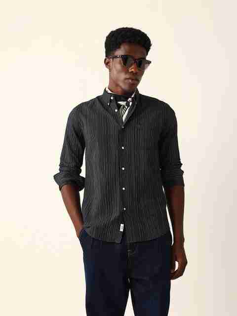 THE BEAR HOUSE Men Slim Fit Striped Casual Shirt - Image 5