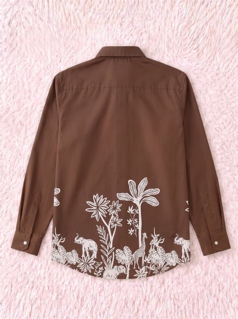 BIKIT Men Regular Fit Printed Mandarin Collar Casual Shirt - Image 6