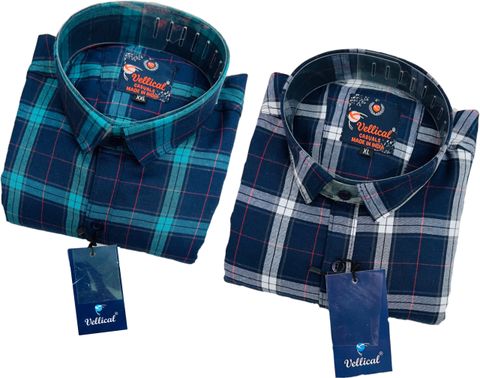 Vellical Men Slim Fit Checkered Spread Collar Casual Shirt (Pack of 2) - Image 6