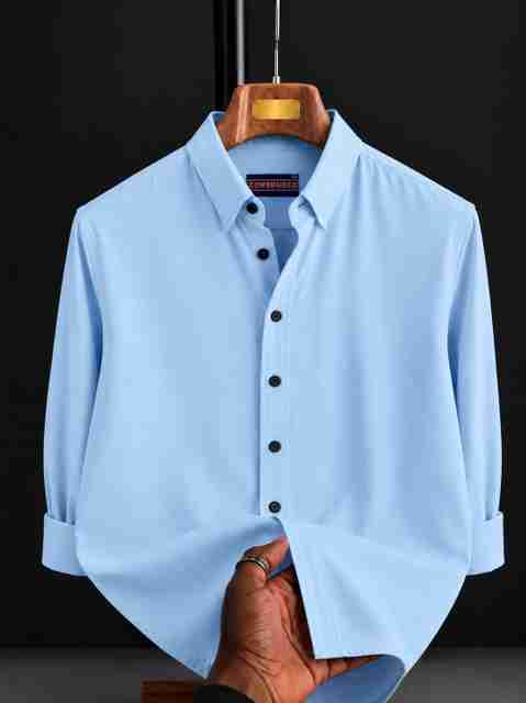 COMBRAIDED Men Regular Fit Solid Spread Collar Casual Shirt - Image 5