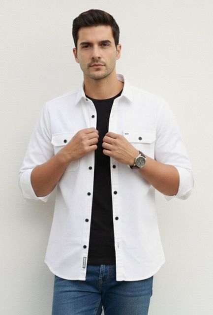 spela Men Regular Fit Solid Button Down Collar Casual Shirt - Image 7