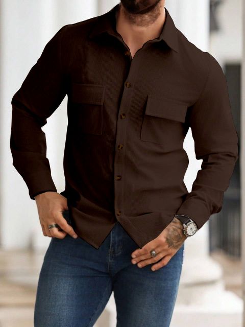 COMBRAIDED Men Comfort Fit Self Design Spread Collar Casual Shirt - Image 7