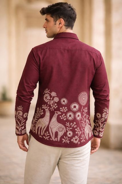klyzee Men Slim Fit Ethnic Motifs Spread Collar Casual Shirt - Image 6