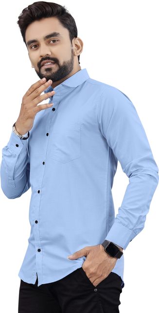 NIVICK Men Regular Fit Solid Spread Collar Formal Shirt - Image 7