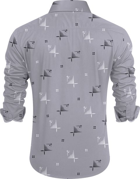 CROWNINGLORY Men Regular Fit Printed Spread Collar Casual Shirt - Image 6