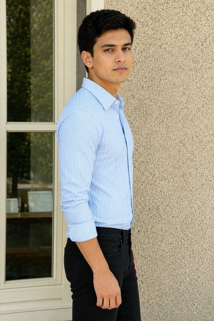 sti Men Regular Fit Striped Spread Collar Casual Shirt - Image 6