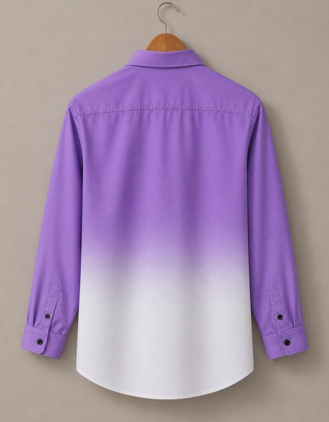 Kizyoo Men Regular Fit Dyed/Ombre Spread Collar Party Shirt - Image 3
