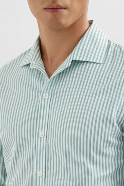 CAMBREEN Men Regular Fit Striped Spread Collar Casual Shirt - Image 6