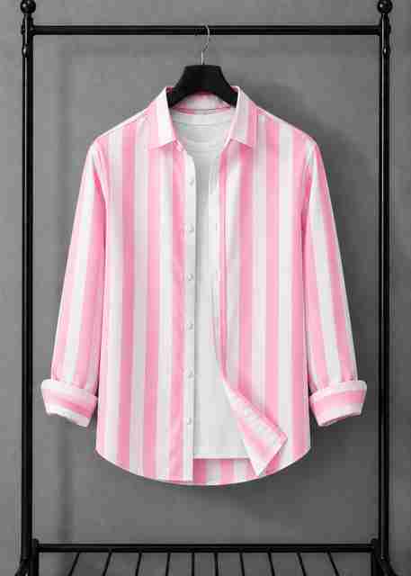 ZAMORDOZI Men Regular Fit Striped Casual Shirt - Image 3