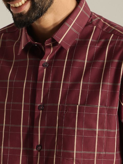 INDIAN TERRAIN Men Slim Fit Checkered Casual Shirt - Image 8
