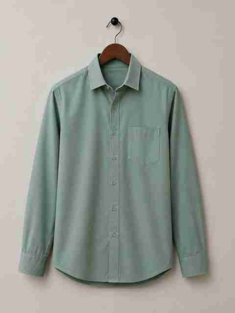 WoyGems Men Regular Fit Solid Spread Collar Casual Shirt - Image 5
