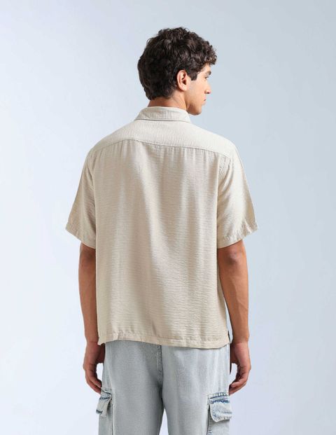FLYING MACHINE Men Relaxed Fit Self Design Spread Collar Casual Shirt - Image 6