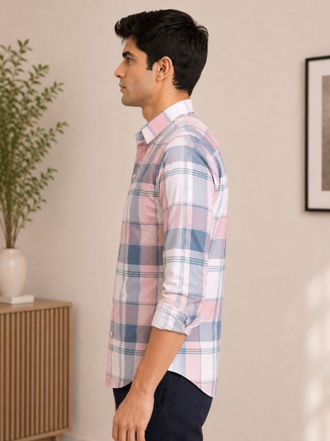 FUBAR Men Slim Fit Checkered Casual Shirt - Image 8