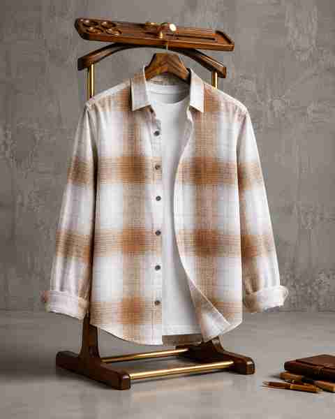 Black Deer Men Regular Fit Checkered Spread Collar Formal Shirt - Image 3