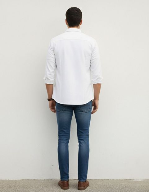 spela Men Regular Fit Solid Button Down Collar Casual Shirt - Image 6