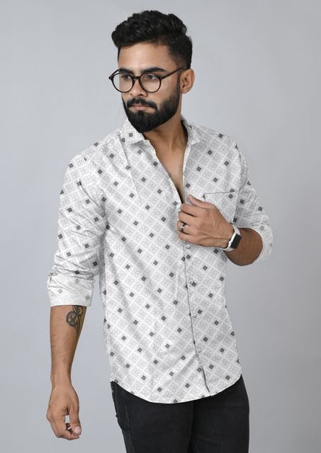 LAXMITRENDS Men Regular Fit Printed Cut Away Collar Casual Shirt - Image 6