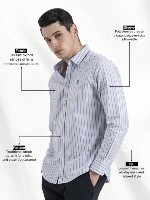 RED TAPE Men Striped Casual Light Blue Shirt - Buy RED TAPE Men