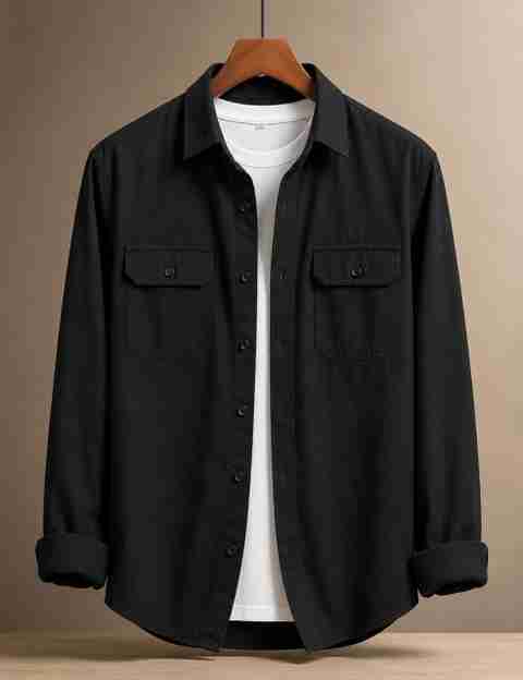 JCOSTA Men Regular Fit Solid Spread Collar Casual Shirt - Image 5
