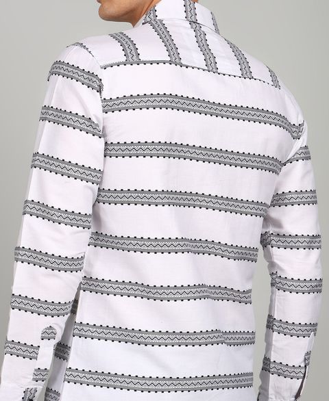 YELLOWDASH Men Regular Fit Striped Spread Collar Casual Shirt - Image 6