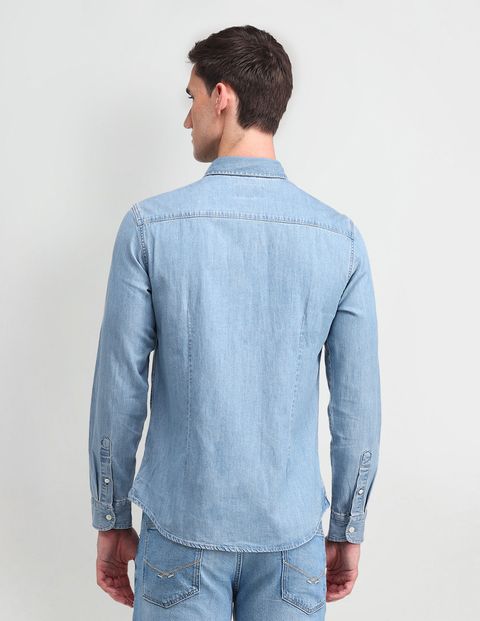 U.S. Polo Assn. Denim Co. Men Slim Fit Blue Casual Shirt - Image 6