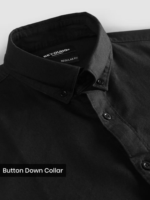 BEYOUNG Men Regular Fit Solid Spread Collar Formal Shirt - Image 6