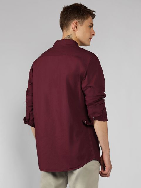 Dennis Lingo Men Slim Fit Solid Spread Collar Casual Shirt - Image 7