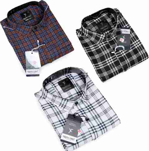 youth first Men Regular Fit Checkered Spread Collar Casual Shirt (Pack of 3) - Image 5