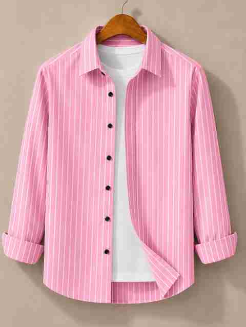 JACKBELLA Men Regular Fit Striped Spread Collar Casual Shirt - Image 5