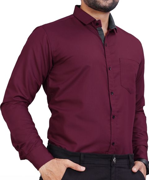 METRONAUT Men Regular Fit Solid Spread Collar Formal Shirt - Image 7