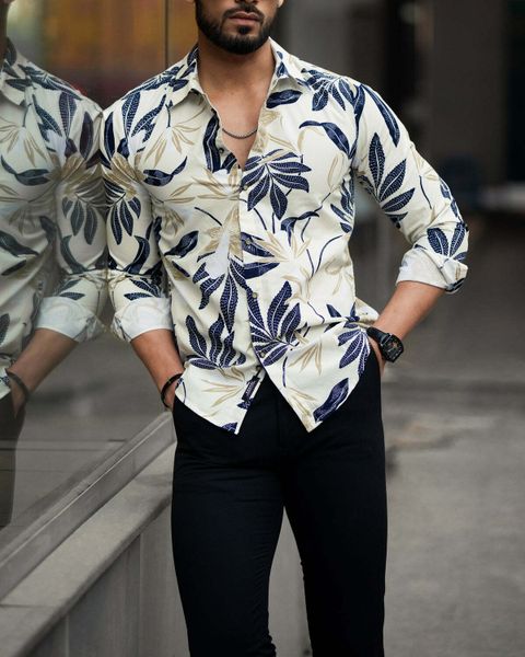 Prinza Men Regular Fit Printed Cut Away Collar Casual Shirt - Image 6