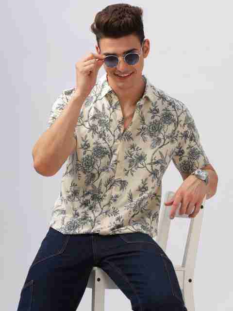 Bullmer Men Regular Fit Printed Button Down Collar Casual Shirt - Image 5