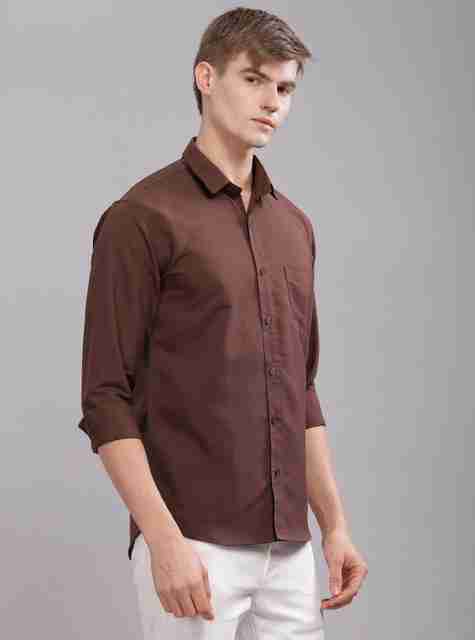 Uzmax Men Slim Fit Solid Spread Collar Casual Shirt - Image 5